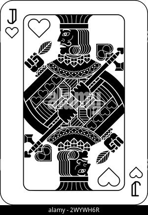 Playing Cards Deck Pack Jack Of Hearts Card Design Stock Vector