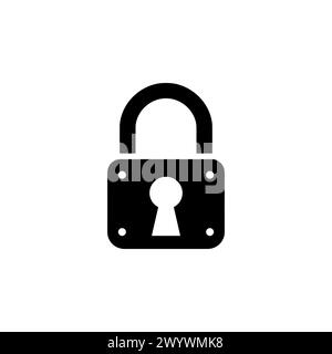 Padlock flat vector icon. Simple solid symbol isolated on white background Stock Vector