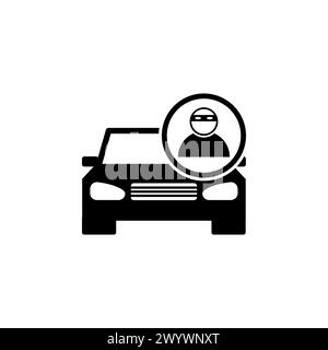 Car Thief flat vector icon. Simple solid symbol isolated on white background Stock Vector