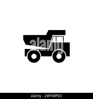 Dump Truck flat vector icon. Simple solid symbol isolated on white background Stock Vector