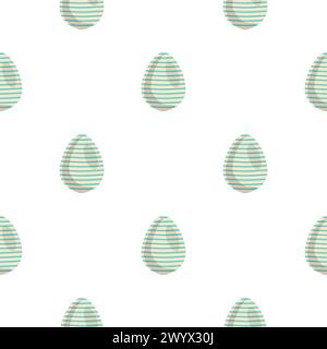 Illustration on theme seamless celebration holiday Easter with hunt colorful bright eggs, seamless pattern consisting of many hunt Easter eggs, hunt b Stock Vector