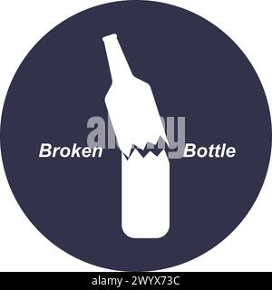 Broken bottle icon vector illustration design Stock Vector