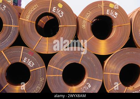 Steel sheet rolls. Bilbao. Spain. Stock Photo