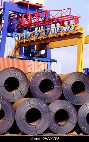 Steel sheet rolls. Bilbao. Spain. Stock Photo