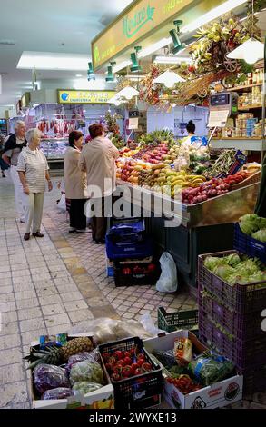 Vegetables and fruits for sale. La Bretxa market. Donostia-San