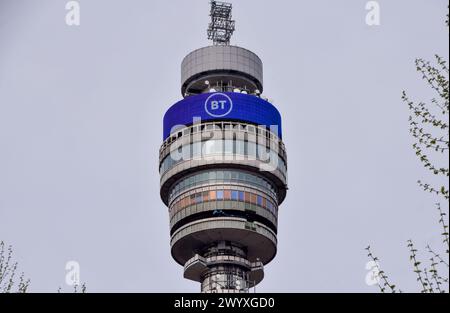 London, UK. 8th April 2024. Daytime view of the BT Tower in central London. Credit: Vuk Valcic/Alamy Stock Photo