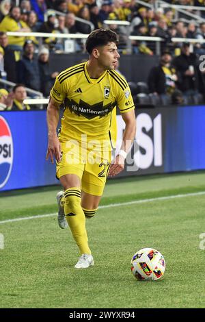 Columbus Crew forward Max Arfsten (27) celebrates after scoring during ...