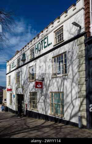 Santander Branch in Norwich UK in the historic Grade II Bell Hotel building on Orford Hill in Norwich. Cl7 with C19 extensions & C20 alterations. Stock Photo