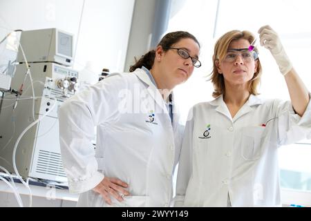 HPLC-MS (High Performance Liquid Chromatography-Mass Spectrometry), Analysis Lab, IkerChem research lab, design and synthesis of new chemical entities with therapeutic applications in oncology, discovery and development of novel drugs for the treatment of cancer, San Sebastian Technology Park, Miramon, Donostia, Gipuzkoa, Euskadi, Spain. Stock Photo