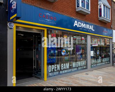 Admiral Casino gaming venue Norwich, slots, one of 230 high street & seaside venues owned by Luxury Leisure Talarius. High Street Slot Machines. Stock Photo