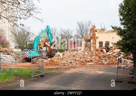 Demolition underway of historic Nazareth House in Southend, Essex, former convent nursing & residential home operated by the Sisters of Nazareth nuns Stock Photo