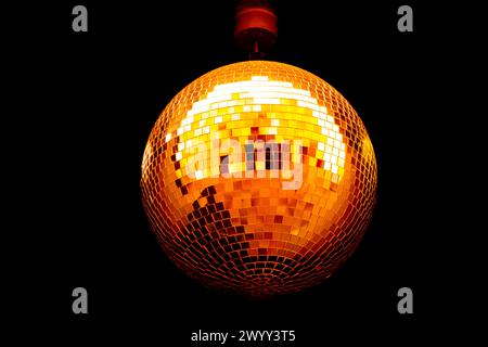 Closeup of discoball on black background for design purpose Stock Photo