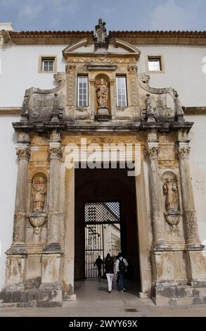 Porta Férrea, University of Coimbra. Coimbra. Beira Litoral, Portugal. Stock Photo