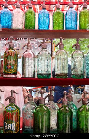 Sifones. Sunday market. Plaza Dorrego. San Telmo. Buenos Aires. Argentina. Stock Photo