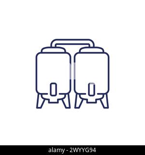 brewery line icon on white Stock Vector