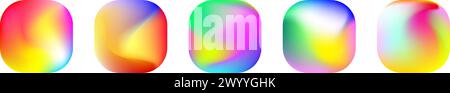 set of gradient color app icon backgrounds. Vector illustration Stock Vector