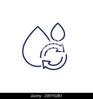 reuse water icon, line pictogram Stock Vector