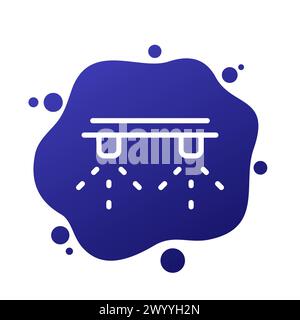 water sprinklers line icon, vector Stock Vector