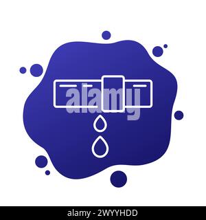 leaking pipe icon, line vector Stock Vector