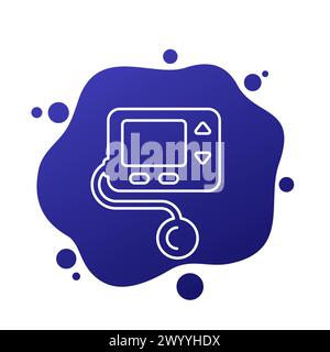 insulin pump icon in line style Stock Vector