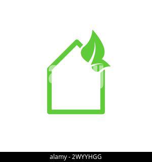 Eco house icon. Isolated on white background. Stock Vector