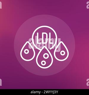 LDL Cholesterol icon, line design Stock Vector