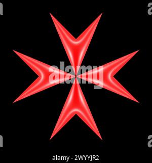 Vector maltese cross on black background. Vector illustration Stock Vector