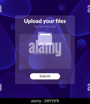 upload files form with submit button, ui design Stock Vector