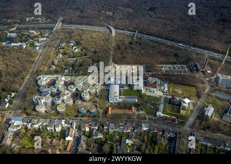 Aerial view, University of Duisburg-Essen Campus Duisburg with construction site, Neudorf-Nord, Duisburg, Ruhr area, North Rhine-Westphalia, Germany, Stock Photo