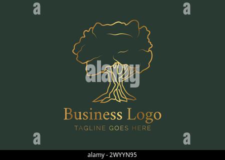 Old Olive Tree Logo Stock Vector