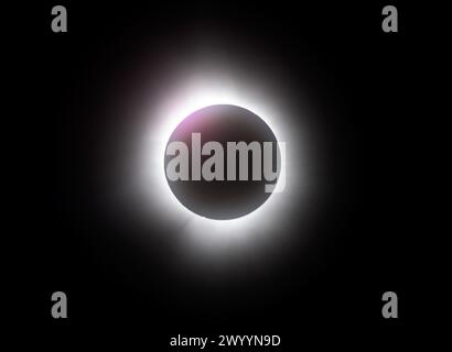 Pittsburgh, United States. 08th Apr, 2024. Totality starts during the Total Solar Eclipse at James N. Thompson Land Light House on Monday April 8, 2024 in Erie Pennsylvania. Photo by Archie Carpenter/UPI Credit: UPI/Alamy Live News Stock Photo