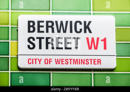 London street signs: Berwick Street W1 Stock Photo