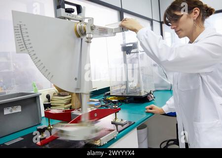 Test slipperiness of floors. Soil slide test. Homologation of architectural elements. Certification, Approval, Testing and Conformity Assessment and Technical Assistance . Tecnalia Research and Innovation. Azpeitia. Gipuzkoa. Basque Country. Spain. Stock Photo