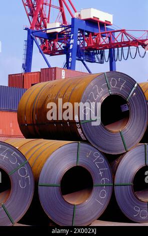 Steel sheet rolls. Bilbao. Spain. Stock Photo