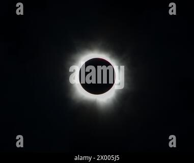 Corona solar eclipse, full eclipse in Texas on April 8, 2024 Stock Photo