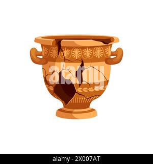 Ancient broken pottery and vase. Old ceramic cracked pot and jug ...