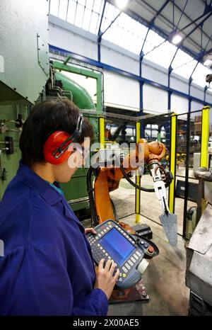 Forging robot, tools manufacturer, Gipuzkoa, Euskadi, Spain. Stock Photo