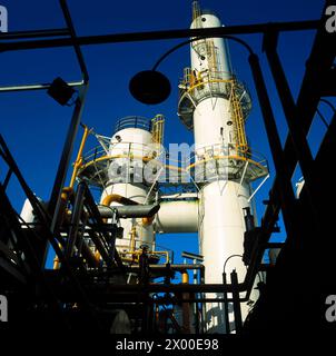 Argon, oxigen and nitrogen tanks. Olaberria. Guipuzcoa. Basque Country. Spain. Stock Photo