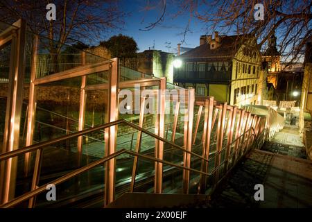 Moving walkway connecting old town with the city, Vitoria. Alava, Euskadi, Spain. Stock Photo