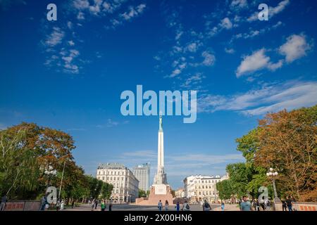 Picture of the freedom monument of Riga, latvia. The Freedom Monument (or: Brivibas piemineklis) is a monument located in Riga, Latvia, honouring sold Stock Photo