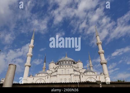 turkey iistanbul 28 july 2023.Blue mosque in Istanbul against blue sky . Stock Photo
