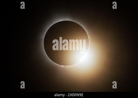 Granby, Canada. 8th Apr, 2024. The 2024 solar eclipse during totality. Credit: Ben Nichols/Alamy Live News Stock Photo