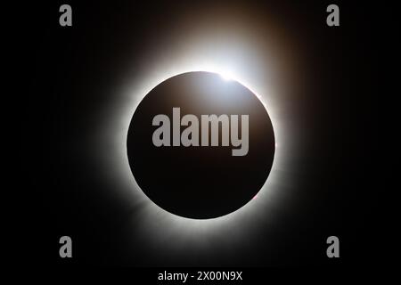 Granby, Canada. 8th Apr, 2024. The 2024 solar eclipse during totality. Credit: Ben Nichols/Alamy Live News Stock Photo