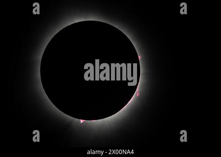 Granby, Canada. 8th Apr, 2024. The 2024 solar eclipse during totality. Credit: Ben Nichols/Alamy Live News Stock Photo