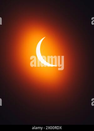 2024 Solar Eclipse Partial Phase in White Light with High Detail of the ...