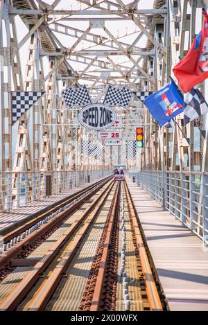 The 3km long bike railway is in Pusan, Korea, Sikim Hailuo Dongjiang Railway. 18 April 2017 Stock Photo