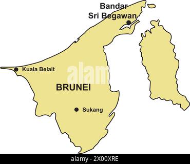 Map of brunei darussalam vector illustration symbol design Stock Vector