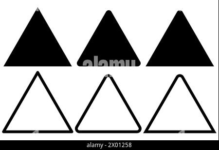 Triangle silhouette icons with various corners triangle shape vectors. Stock Vector