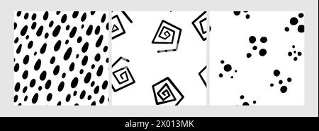 Small dash patterns set. Seamless minimal dash pattern, small elements. Stock Vector