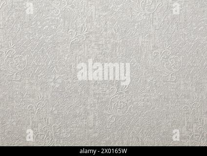 Background of gray wallpaper or plastered wall with a swirl pattern. Stock Photo